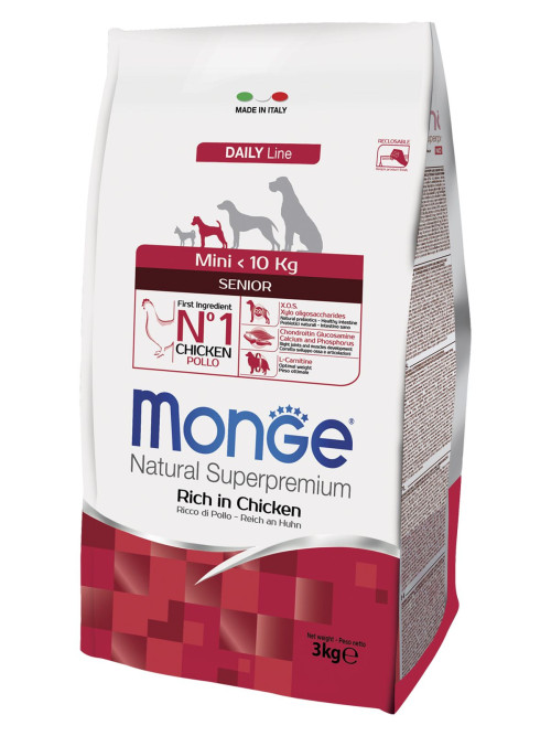 Monge Dog Mini Senior сухой корм для пожилых собак мелких пород с курицей 3 кг