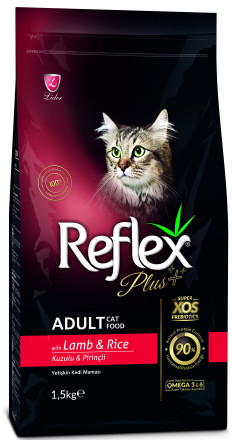 Reflex Plus Adult Cat Food Lamb and Rice сухой корм для кошек, с ягненком и рисом - 1,5 кг