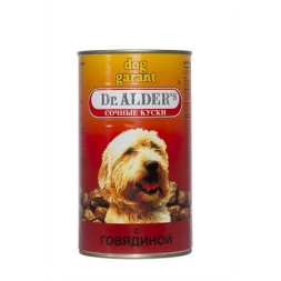 Консервы Dr. Alders Dog Garant для взрослых собак с говядиной - 1230 г х 12 шт