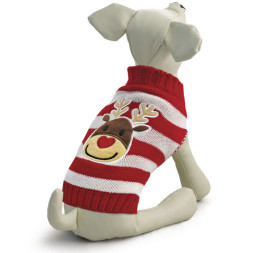Triol свитер для собак &quot;Оленёнок&quot;, красно-белый XS, 20 см