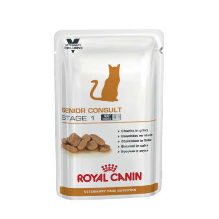 Royal Canin Senior Consult Stage-1 Для котов и кошек старше 7 лет, не имеющих видимых признаков старения - 100 гр х 12