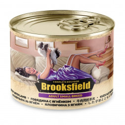 Brooksfield Adult Small Breed Dog влажный корм для взрослых собак мелких пород с говядиной, ягнёнком и рисом в консервах - 200 г (12 шт в уп)