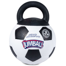 GiGwi JUMBALL игрушка для собак Мяч футбольный c ручкой, белый, 26 см
