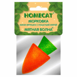 HOMECAT игрушка для кошек морковка мини с кошачьей мятой, 5 см