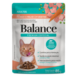 Balance Cat паучи для кошек с курицей в соусе, с морковью и горошком - 85 г x 18 шт
