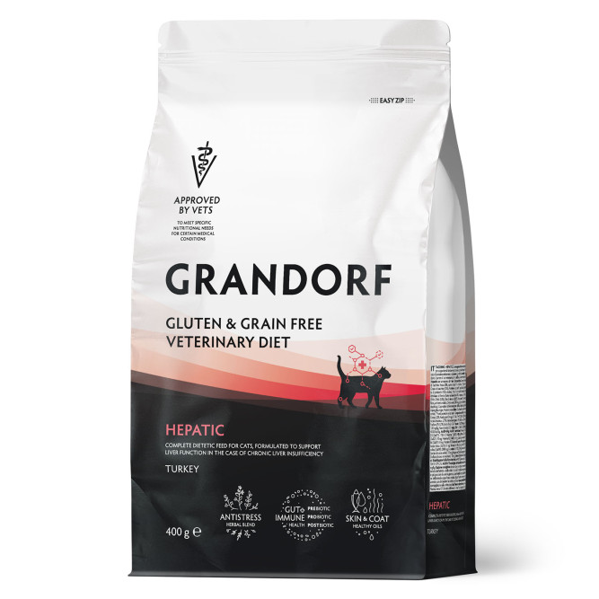 Grandorf Veterinary Diet Cat Hepatic сухой диетический корм для кошек при хронической печеночной недостаточности - 400 г
