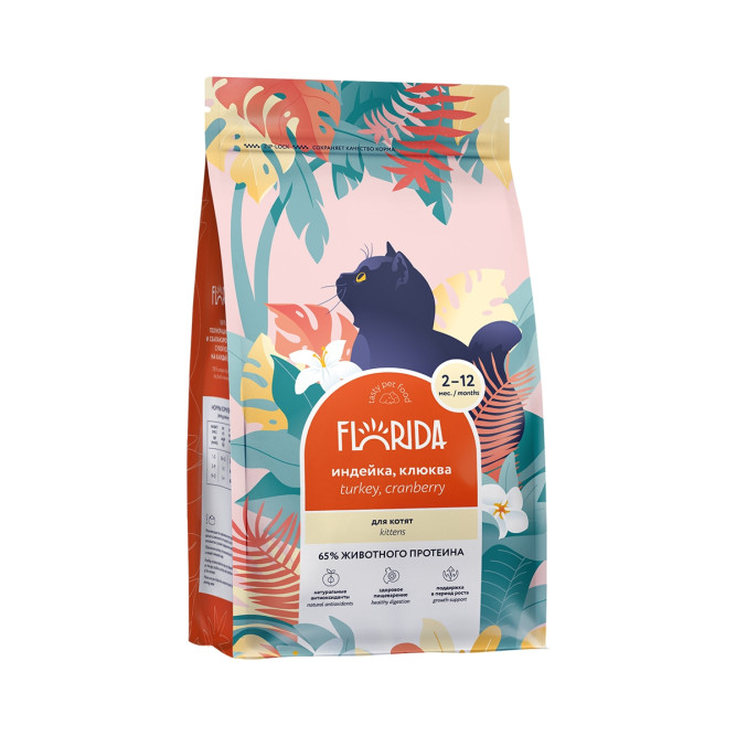 Florida Kitten Delicate сухой корм для котят с индейкой и клюквой - 1,5 кг