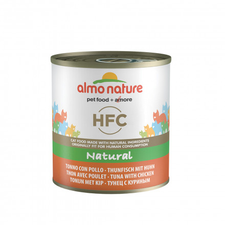 Almo Nature HFC Natural Tuna and Chicken консервы для взрослых кошек с курицей и тунцом - 280 г х 12 шт