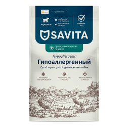 Savita Preventive Line Hypoallergenic сухой диетический гипоаллергенный корм для взрослых собак всех пород с уткой - 3 кг
