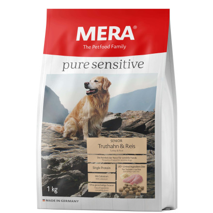 Mera Pure Sensitive Senior Truthahn &amp; Reis сухой корм для пожилых собак с индейкой и рисом - 1 кг