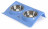 Camon миски для кошек и собак стальные на пластиковом поддоне 300 мл х 2 шт, синие, 38х25х7,5 см