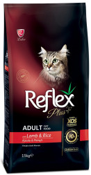 Reflex Plus Adult Cat Food Lamb and Rice сухой корм для кошек, с ягненком и рисом - 15 кг