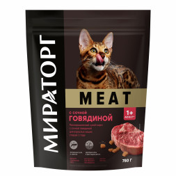 Мираторг MEAT сухой корм для взрослых кошек, с сочной говядиной - 750 г