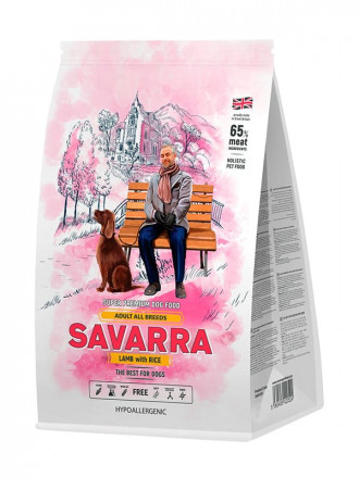 Savarra Adult Dog Lamb сухой корм для взрослых собак всех пород с ягненком и рисом - 1 кг