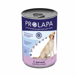 Prolapa Premium влажный корм для взрослых собак с дичью кусочки в соусе, в консервах - 850 г х 6 шт