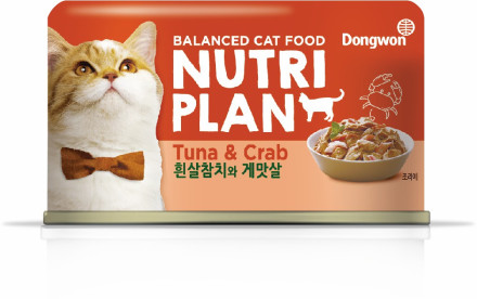 NUTRI PLAN влажный корм для взрослых кошек c тунцом и крабом в собственном соку, в консервах - 160 г х 24 шт