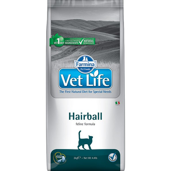 Farmina Vet Life Cat Hairball сухой корм для взрослых кошек для выведения шерстяных комочков - 10 кг