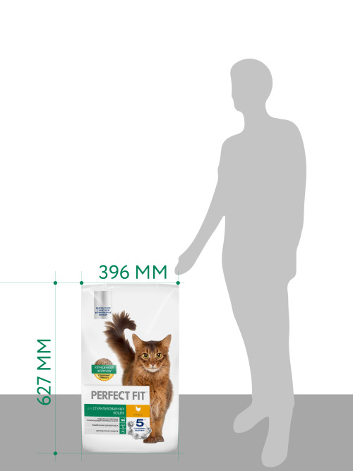 Perfect Fit сухой корм для взрослых стерилизованных кошек с курицей - 10 кг