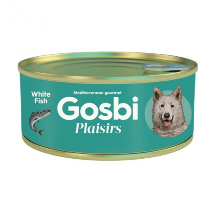 Gosbi Plaisirs влажный корм для взрослых собак с белой рыбой - 185 г
