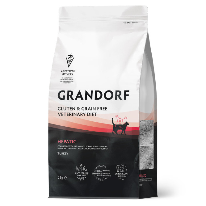 Grandorf Veterinary Diet Cat Hepatic сухой диетический корм для кошек при хронической печеночной недостаточности - 2 кг