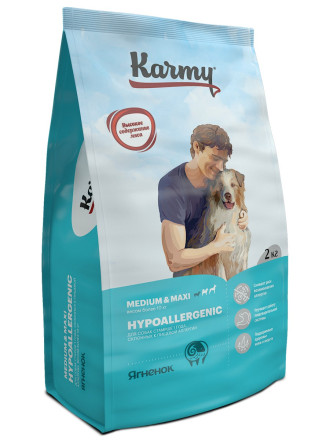 Karmy Hypoallergenic Medium &amp; Maxi сухой корм для взрослых собак средних и крупных пород при аллергии с ягненком - 2 кг
