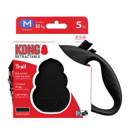 KONG рулетка Trail M (до 30 кг) лента 5 метров черная