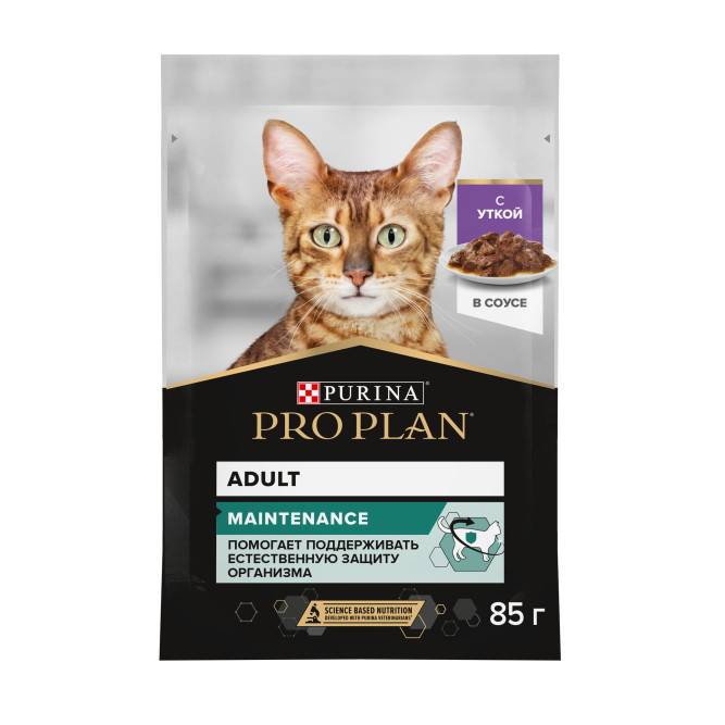Pro Plan Adult Maintenance влажный корм для взрослых кошек, с уткой в соусе - 85 г x 26 шт