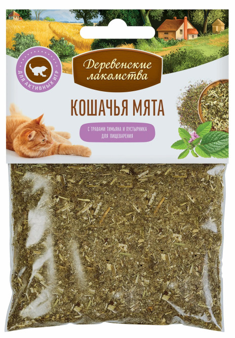Деревенские лакомства кошачья мята с тимьяном и пустырником - 15 г