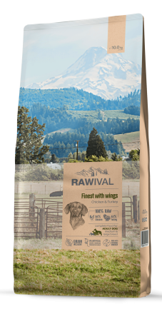 Rawival Finest with Wings сухой корм для взрослых собак средних и крупных пород с курицей и индейкой - 10 кг