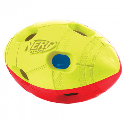 Игрушка для собак Nerf Мяч гандбольный двухцветный светящийся - 13 см