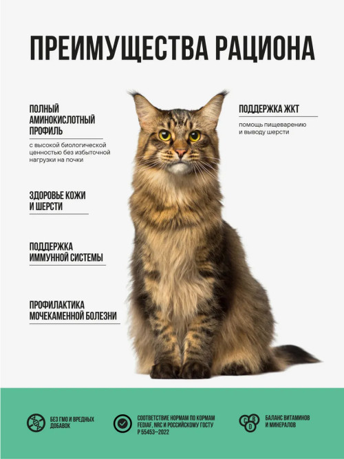 BOWL WOW Fresh Meat сухой корм для взрослых стерилизованных кошек с индейкой, курицей  и шпинатом - 1,5 кг