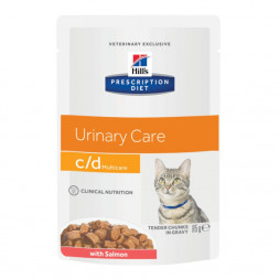 Hills Prescription Diet c/d Multicare Urinary Care влажный диетический корм для кошек для поддержания здоровья мочевыводящих путей с лососем - 85 г