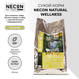 Necon Natural Wellness Senior &amp; Delicate Duck and Rice сухой корм для пожилых собак мелких пород и собак с чувствительным пищеварением, с уткой и рисом - 10 кг