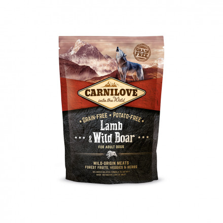 Сухой корм Carnilove Lamb &amp; Wild Boar for Adult Dogs для взрослых собак всех пород с ягненком и диким кабаном беззерновой - 1,5 кг