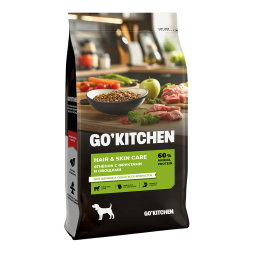 Go' Kitchen Hair+Skin Care Lamb сухой корм для щенков и собак всех пород для здоровья кожи и шерсти со свежим ягненком, фруктами и овощами - 18 кг