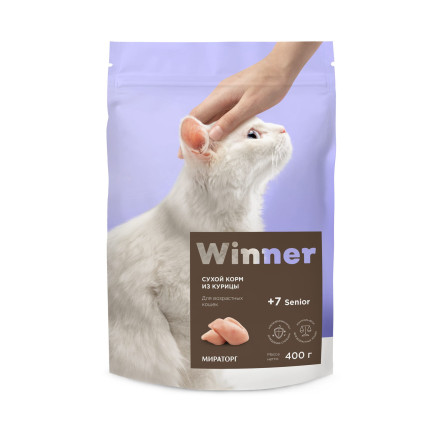 Winner сухой корм для пожилых кошек с курицей - 400 г