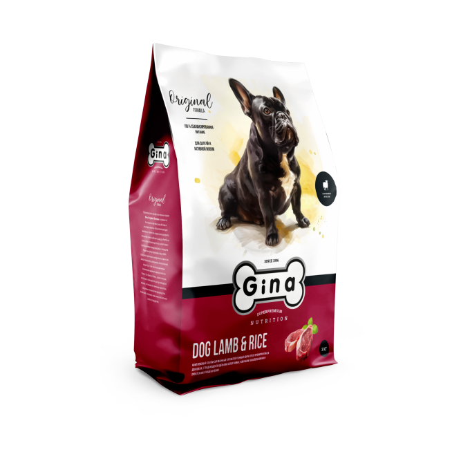 Gina Dog Lamb &amp; Rice сухой гипоаллергенный корм для взрослых собак с ягненком и рисом - 3 кг