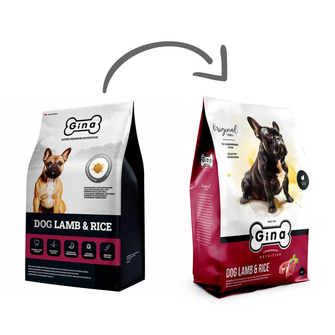 Gina Dog Lamb &amp; Rice сухой гипоаллергенный корм для взрослых собак с ягненком и рисом - 3 кг