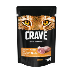 Crave влажный корм для взрослых кошек с индейкой в желе, в паучах - 70 г х 30 шт