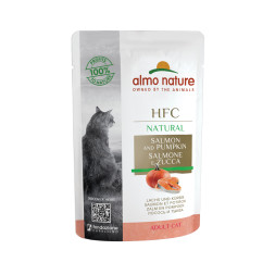 Almo Nature HFC Natural Salmon and Pumpkin паучи для взрослых кошек с лососем и тыквой - 55 г х 24 шт