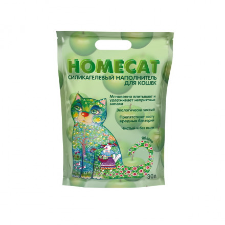 HOMECAT силикагелевый наполнитель для кошачьих туалетов с ароматом яблока - 30 л