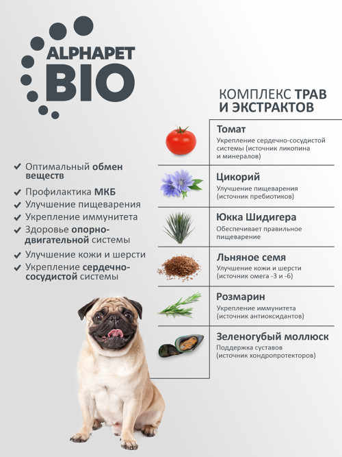 AlphaPet Superpremium сухой полнорационный корм для взрослых собак средних пород с чувствительным пищеварением с бараниной и потрошками - 7 кг