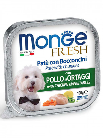 Monge Dog Fresh влажный корм для взрослых собак с курицей и овощами в ламистере 100 г (32 шт в уп)
