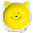 Mr.Kranch миска керамическая для кошек Мордочка кошки на ножках, 100 мл, желтая