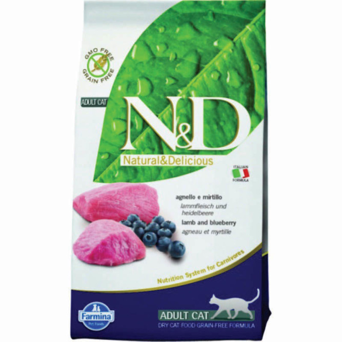 Farmina N&amp;D Prime Cat Grain Free Lamb &amp; Blueberry Adult сухой беззерновой корм для взрослых кошек с ягненком и черникой - 10 кг