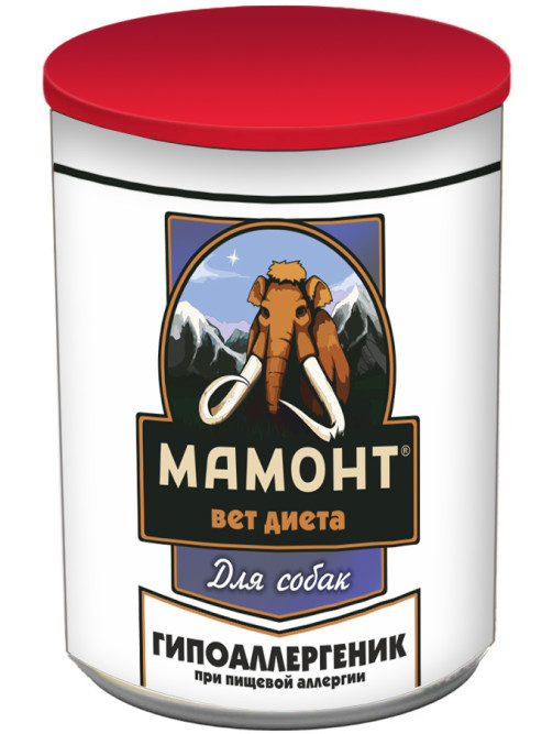 Мамонт VET Diet Hypoallergenic влажный диетический корм для собак при пищевой аллергии, в консервах - 525 г х 6 шт