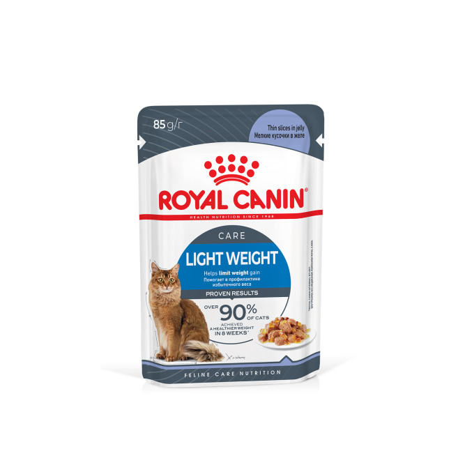Royal Canin Light Weight Care влажный корм для взрослых кошек, для контроля набора веса, мелкие кусочки в желе, в паучах - 85 г х 28 шт