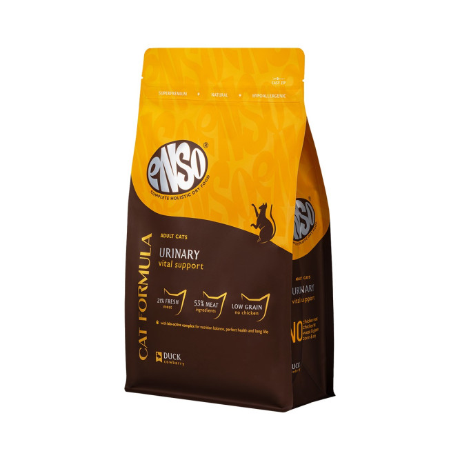 ENSO Cat Formula Urinary сухой корм для взрослых кошек для профилактики мочекаменной болезни со свежей уткой и добавлением брусники - 7 кг