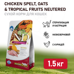 Farmina N&amp;D Cat Tropical Selection Chicken Neutered Adult сухой корм для стерилизованных кошек и кастрированных котов, с курицей - 1,5 кг