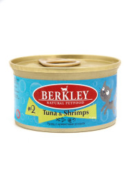 Berkley №2 влажный корм для взрослых кошек, тунец с креветками в соусе, в консервах - 85 г x 24 шт